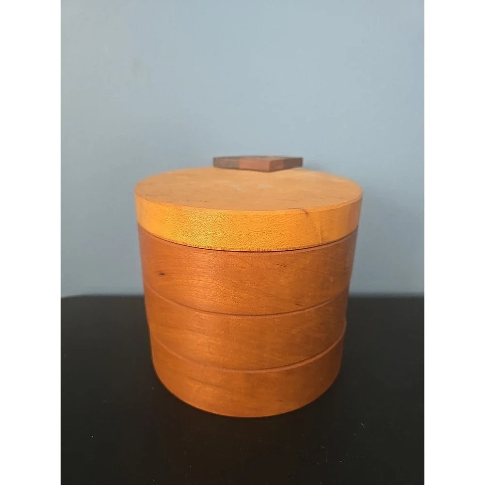 Swivel Wooden Jewelry Box Trinket Valet Dresser Organizer 3‎ Compartments Lined